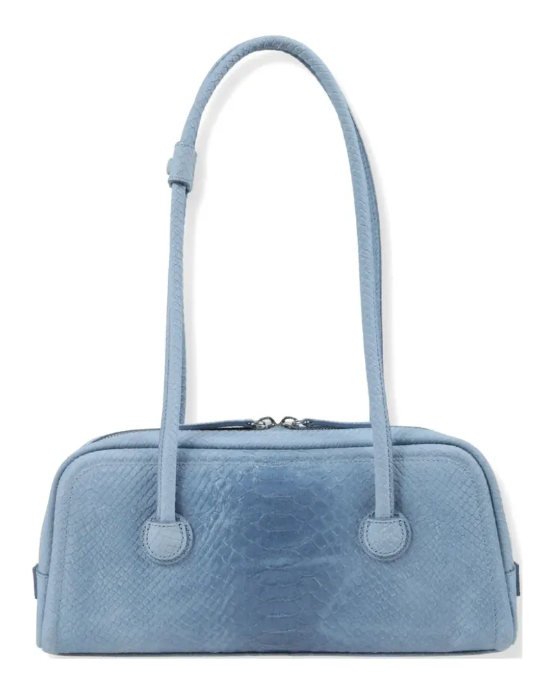 Marge Sherwood Soft Boston python-effect leather tote bag - Blau Blau