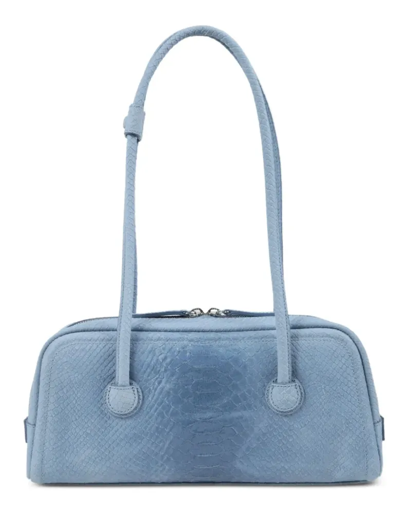 Marge Sherwood Soft Boston python-effect leather tote bag - Blau Blau