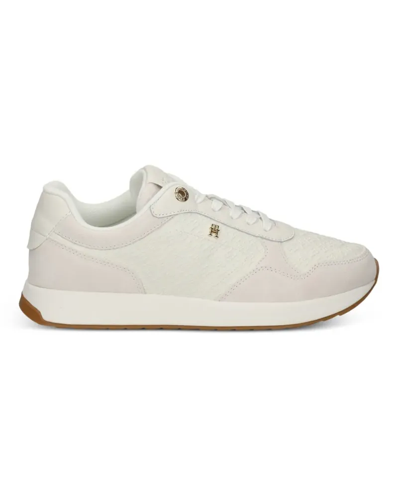 Tommy Hilfiger TH Sneakers mit Monogramm-Plakette und gezackter Sohle - Nude Nude