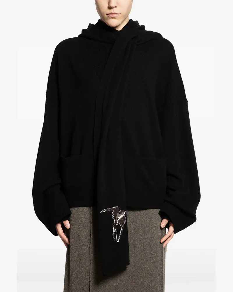 Ziggy Chen Cardigan mit Schal - Schwarz Schwarz