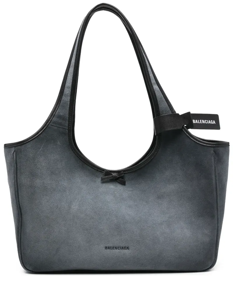 Balenciaga bow suede lau tote bag - Schwarz Schwarz