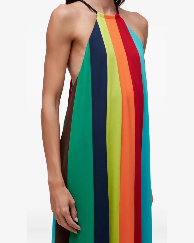 Osklen Neckholder-Maxikleid mit Regenbogenstreifen - Blau Blau