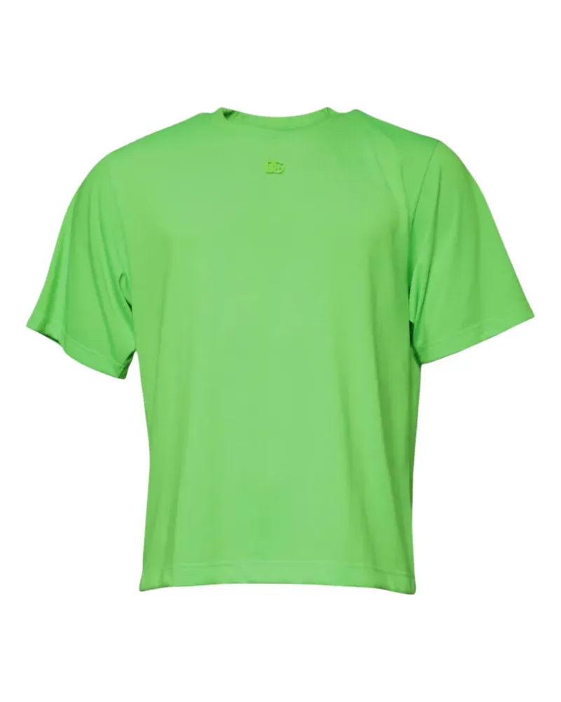 Dolce & Gabbana T-Shirt mit Logo-Schild - Grün Grün