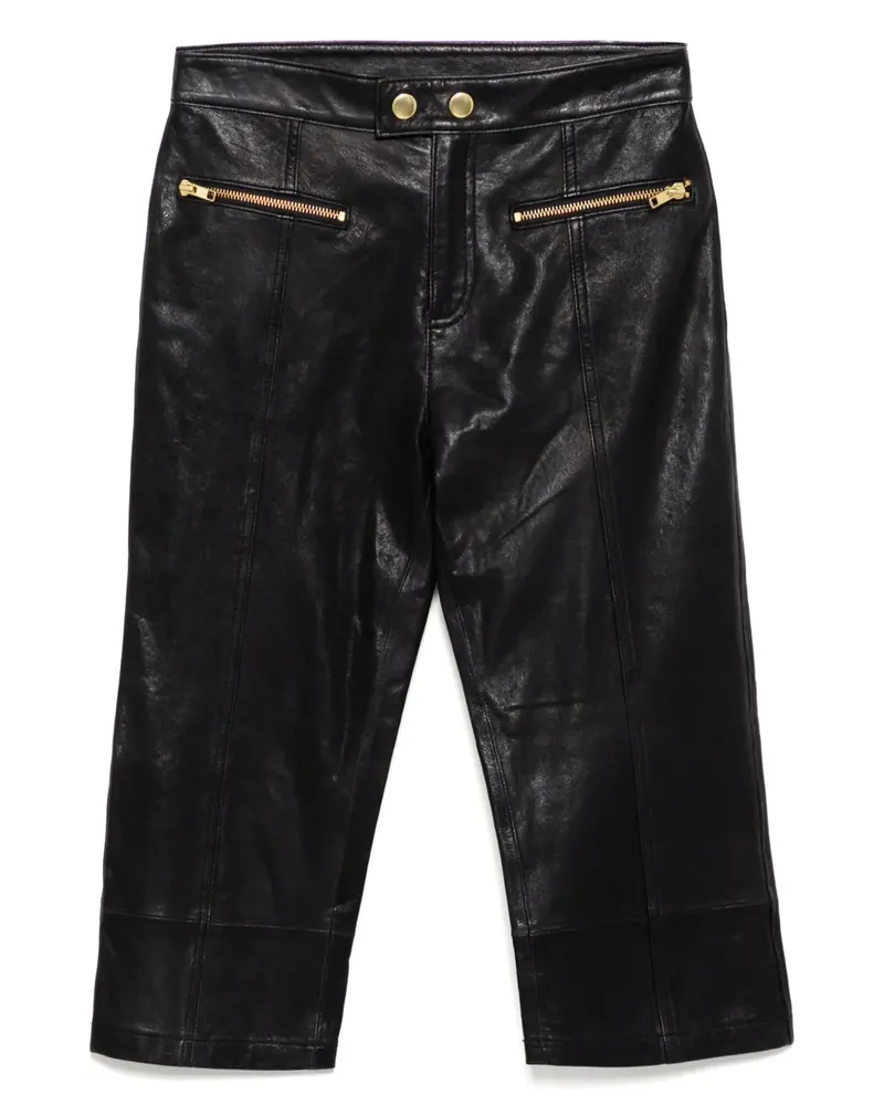 Cynthia Rowley Downtown Cropped-Hose aus Leder - Schwarz Schwarz