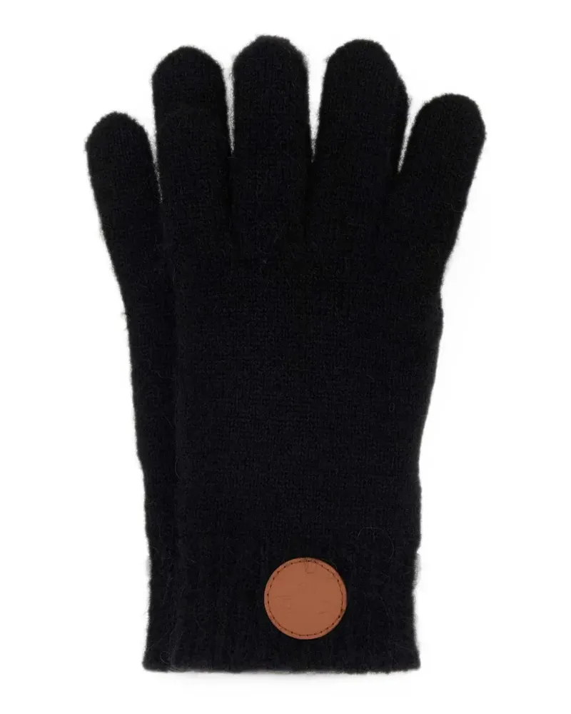 Vivienne Westwood logo-patch knit gloves - Schwarz Schwarz