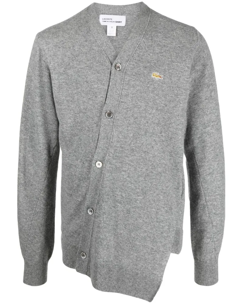 Comme des Garçons x Lacoste Asymmetrischer Cardigan - Grau Grau