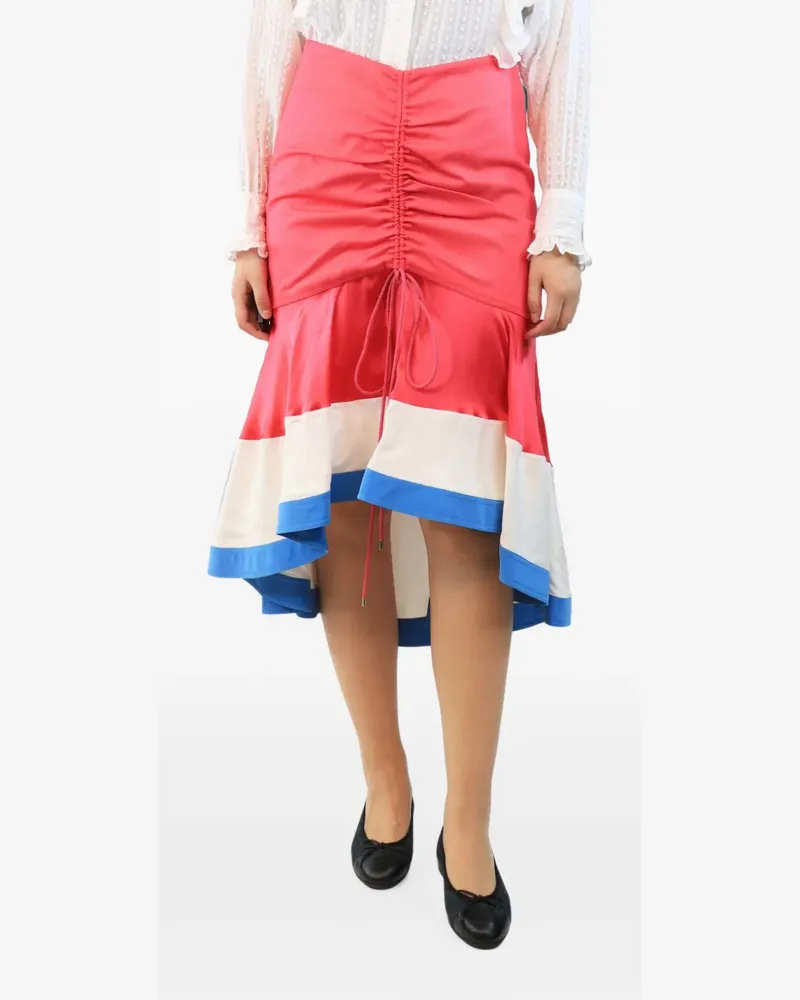 Prabal Gurung ruched high-low midi skirt - Rosa Rosa