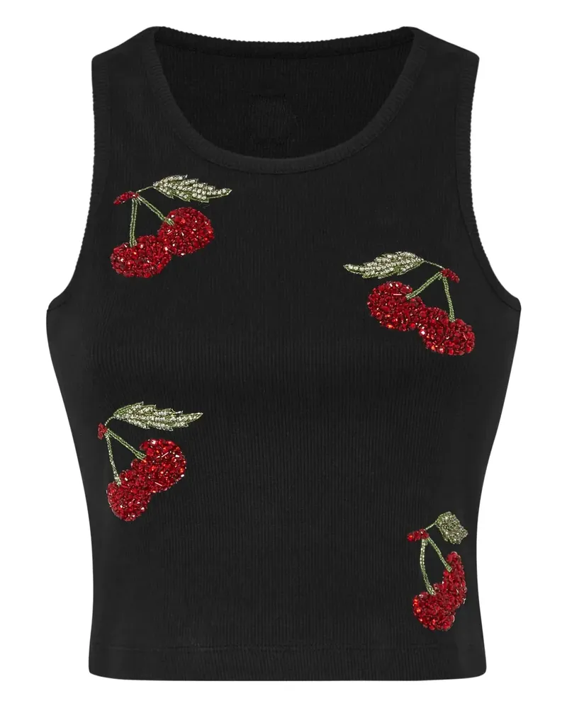 Philipp Plein Kristallverziertes Top - Schwarz Schwarz