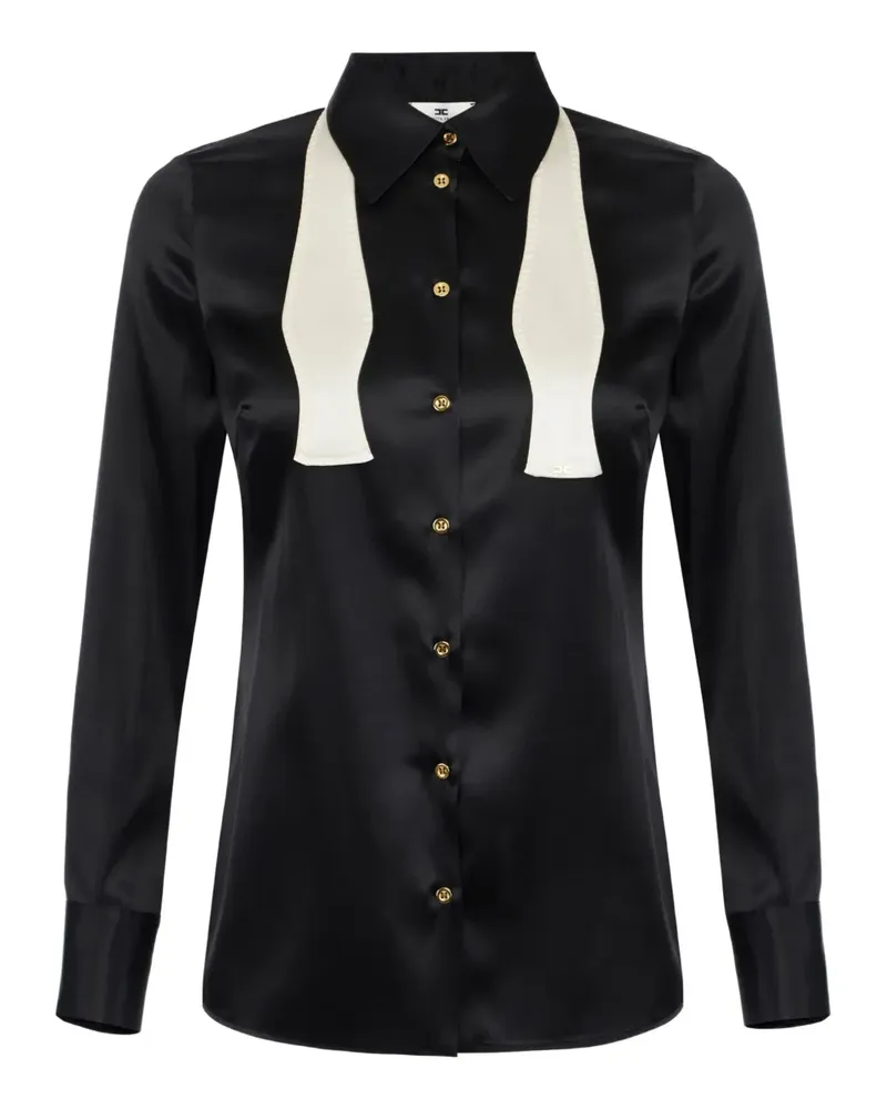 Elisabetta Franchi Hemd aus Satin mit Schleife - Schwarz Schwarz