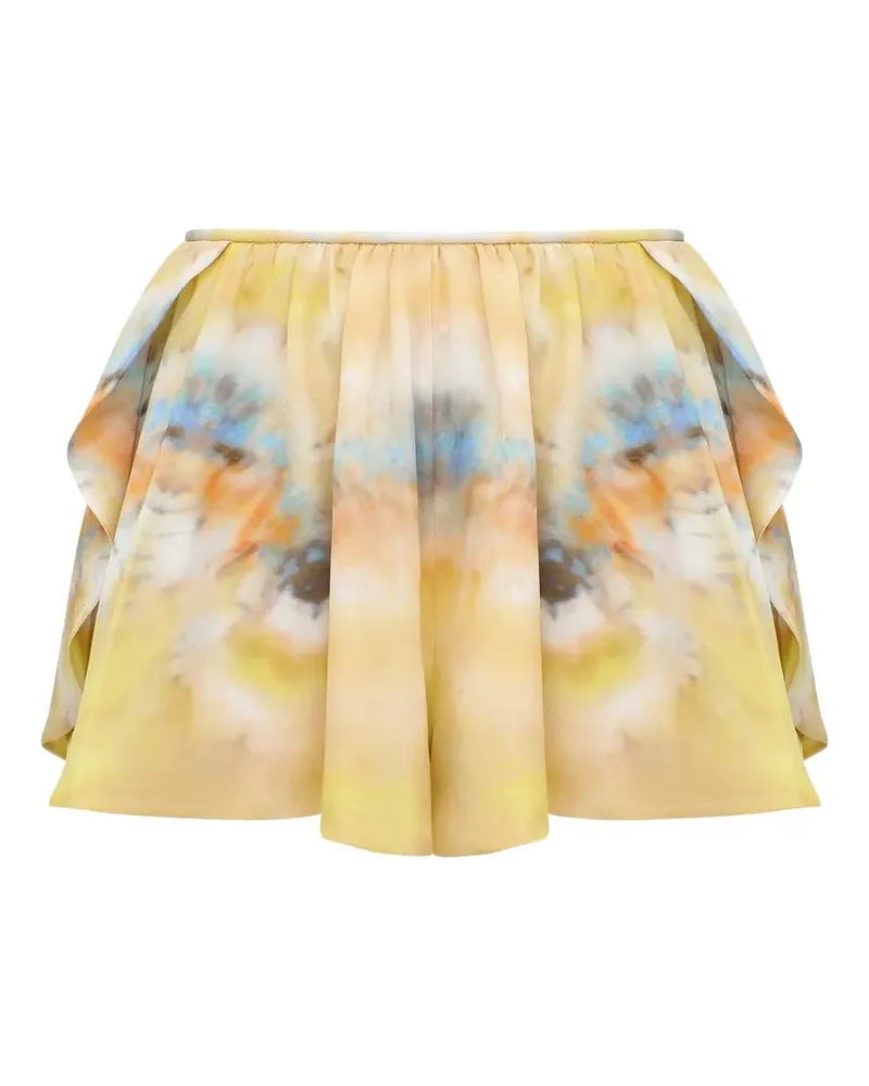 Zimmermann Alchemy tie-dye ruffled shorts - Gelb Gelb