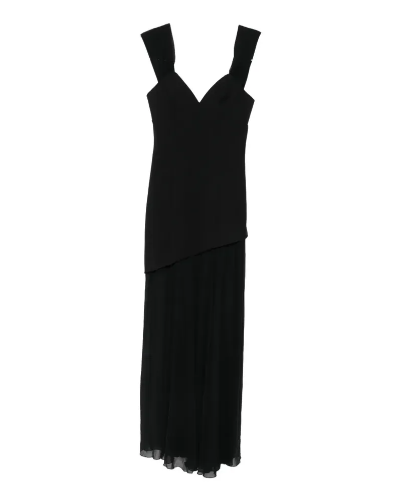 Aniye By Teodora asymmetric layered maxi dress - Schwarz Schwarz