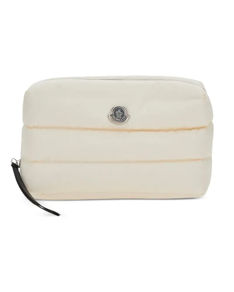 Moncler Caradoc logo-patch clutch bag - Nude Nude