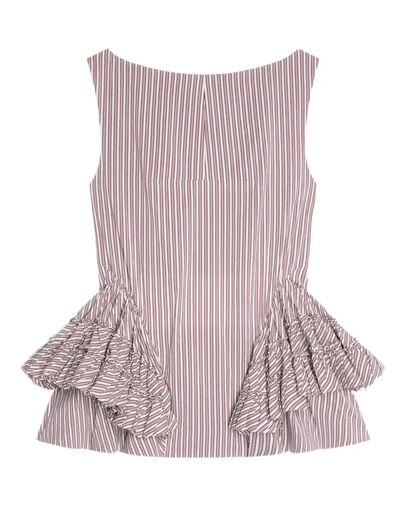 Dries van Noten ruffled peplum top - Nude Nude