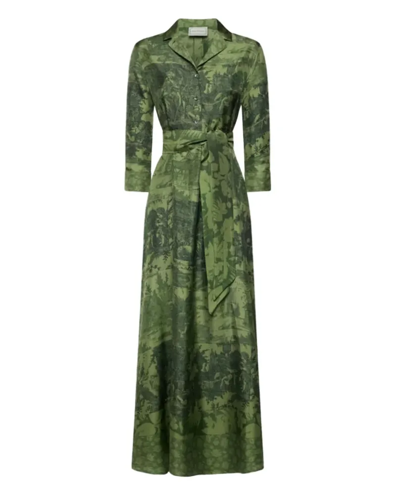 Pierre-Louis Mascia Aloegum Jacquard-Hemdkleid aus Seide - Grün Grün
