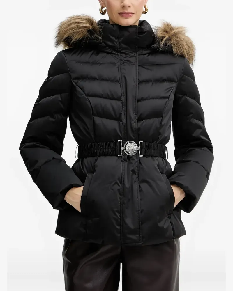 Guess elasticated-belt jacket - Schwarz Schwarz