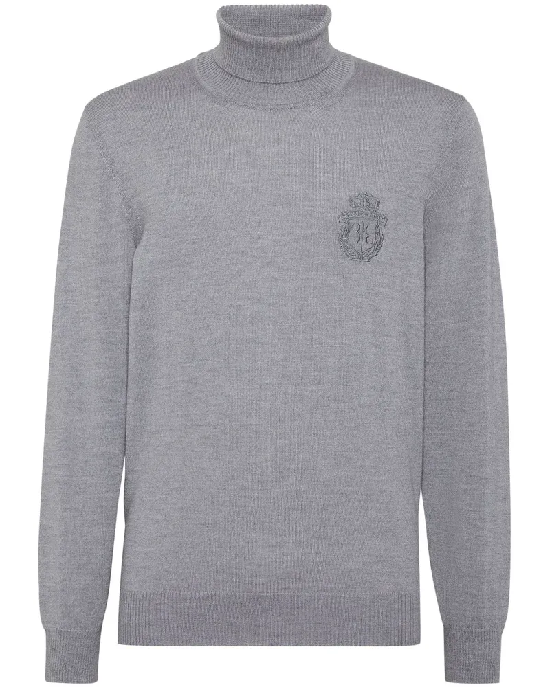 Billionaire Rollkragenpullover mit Monogramm-Stickerei - Grau Grau