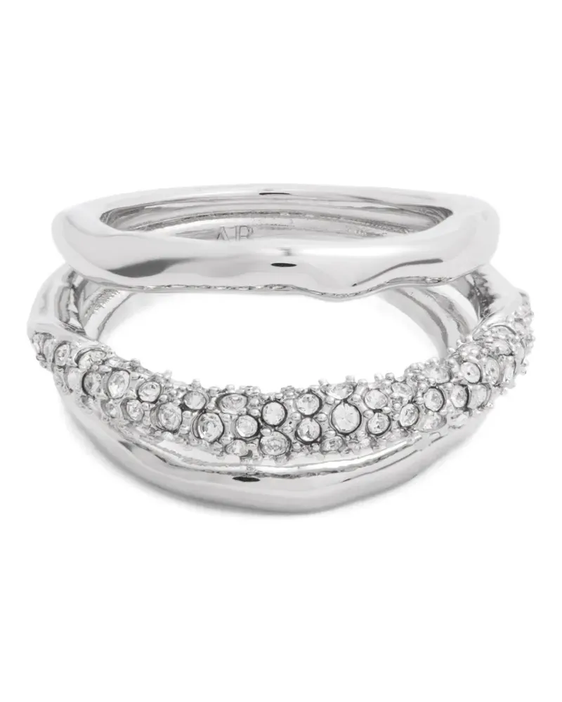 Alexis Bittar Solanales crystal-embellished wavy rings - Silber Silber