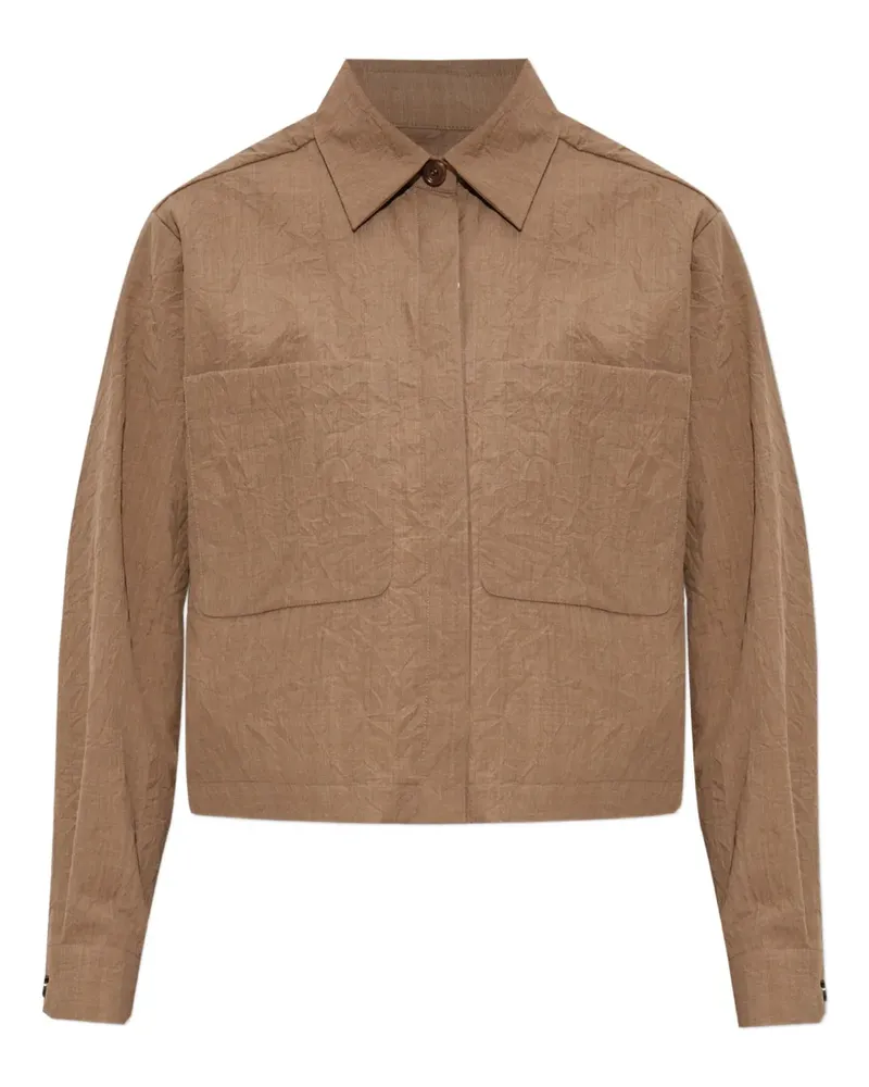 Max Mara Strukturiertes Hemd mit Tasche - Braun Braun