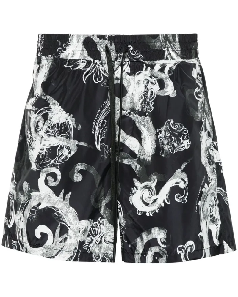 Versace Jeans Joggingshorts mit Watercolour Couture-Print - Schwarz Schwarz