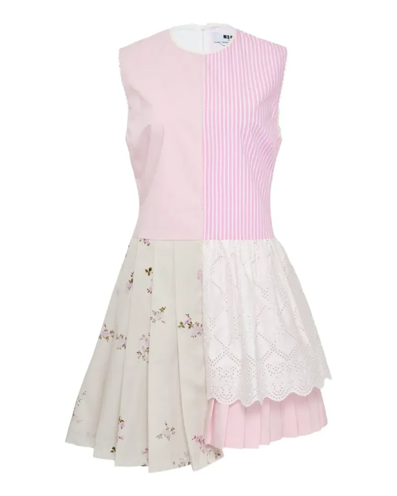 MSGM Geblümtes Patchwork-Minikleid - Rosa Rosa
