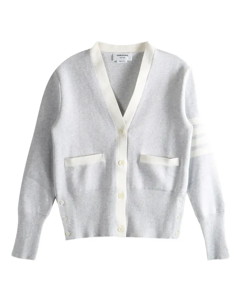 Thom Browne striped front-pocket cardigan - Grau Grau
