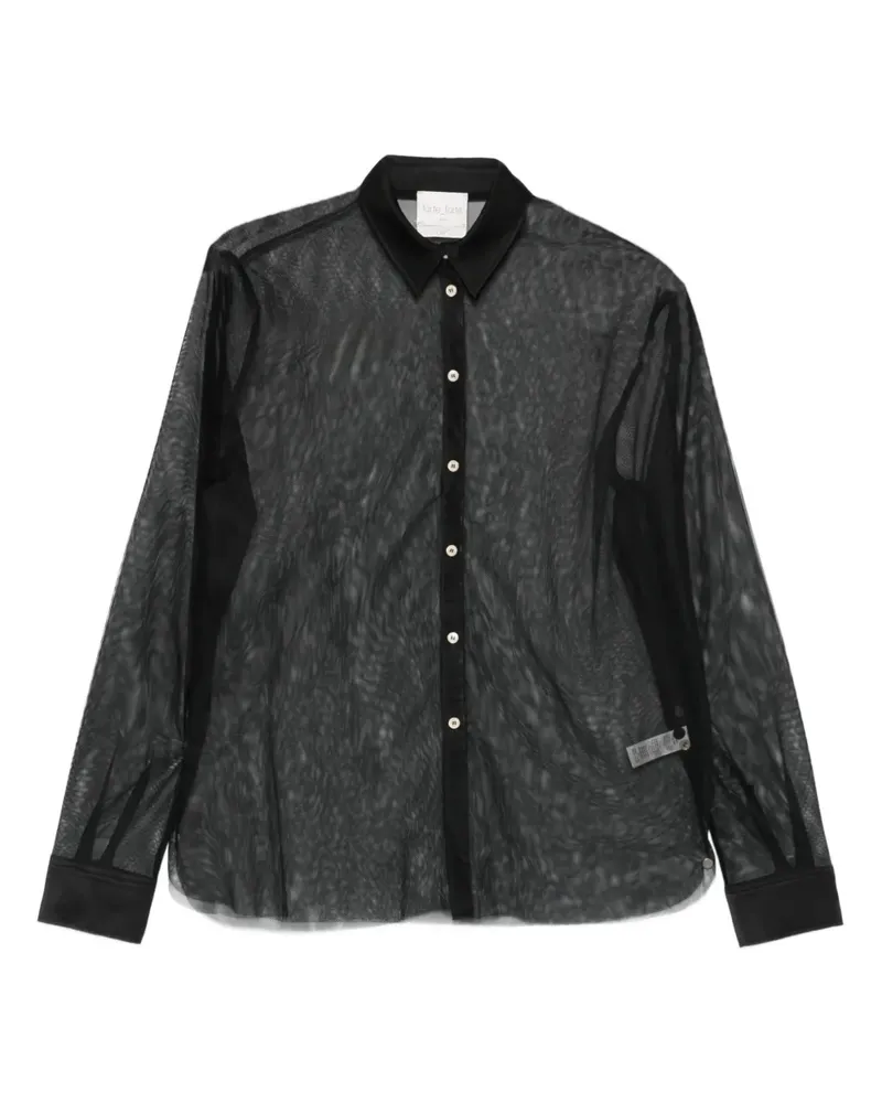 forte_forte Semi-transparentes Hemd - Schwarz Schwarz