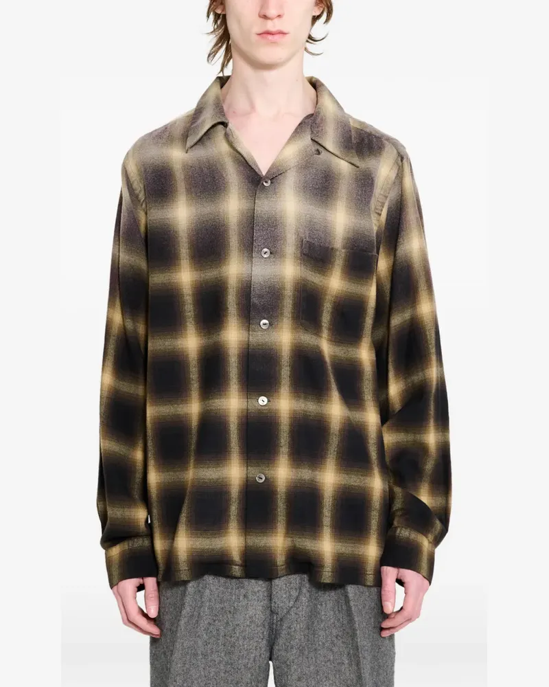 Taiga Takahashi plaid shirt - Schwarz Schwarz