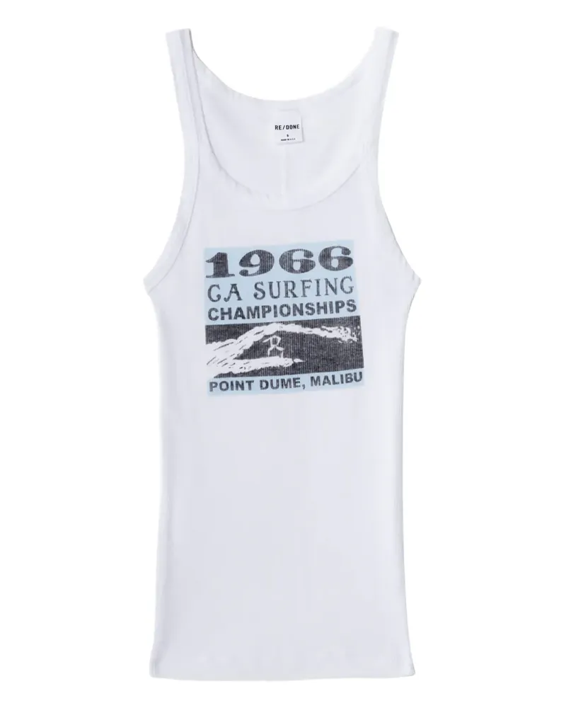 RE/DONE Geripptes Trägershirt - Weiß Weiß