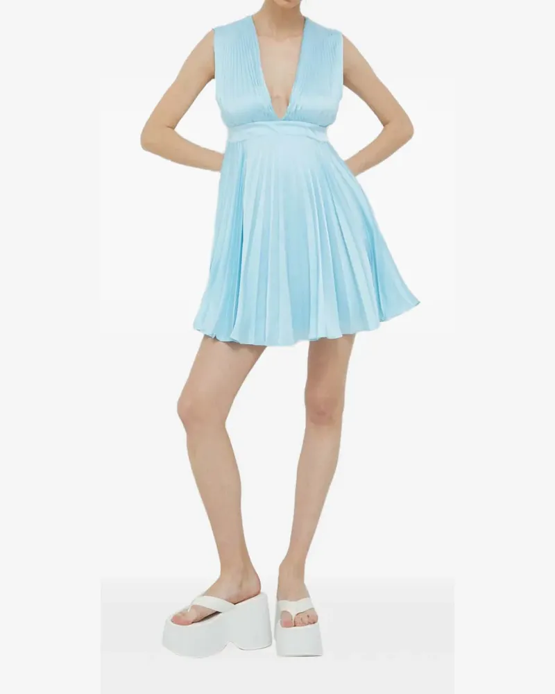 Abercrombie & Fitch pleated V-neck mini dress - Blau Blau