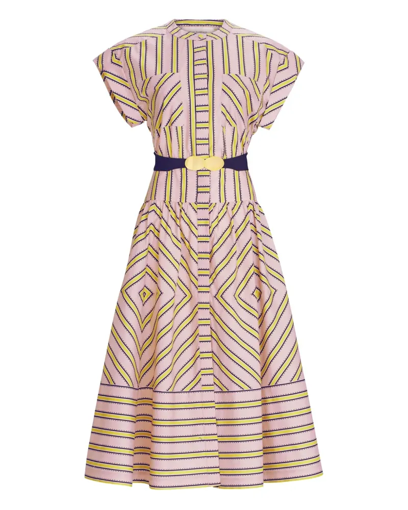 Silvia Tcherassi Gestreiftes Midikleid - Rosa Rosa