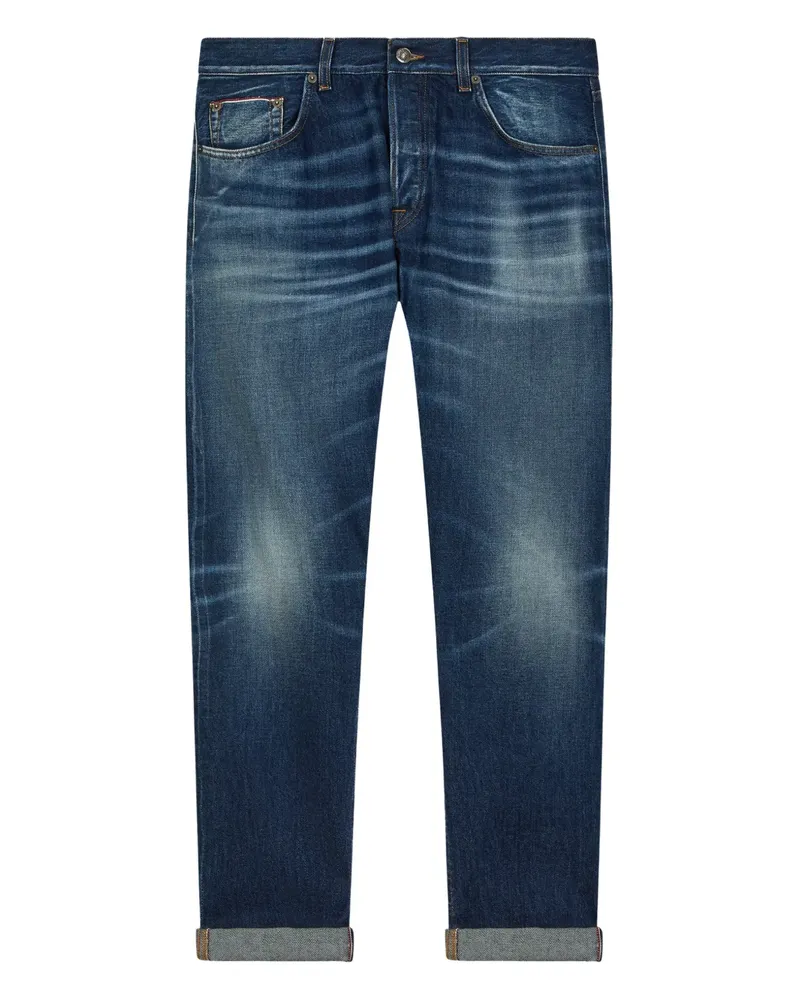 Dondup Hose mit Logo-Patch - Blau Blau