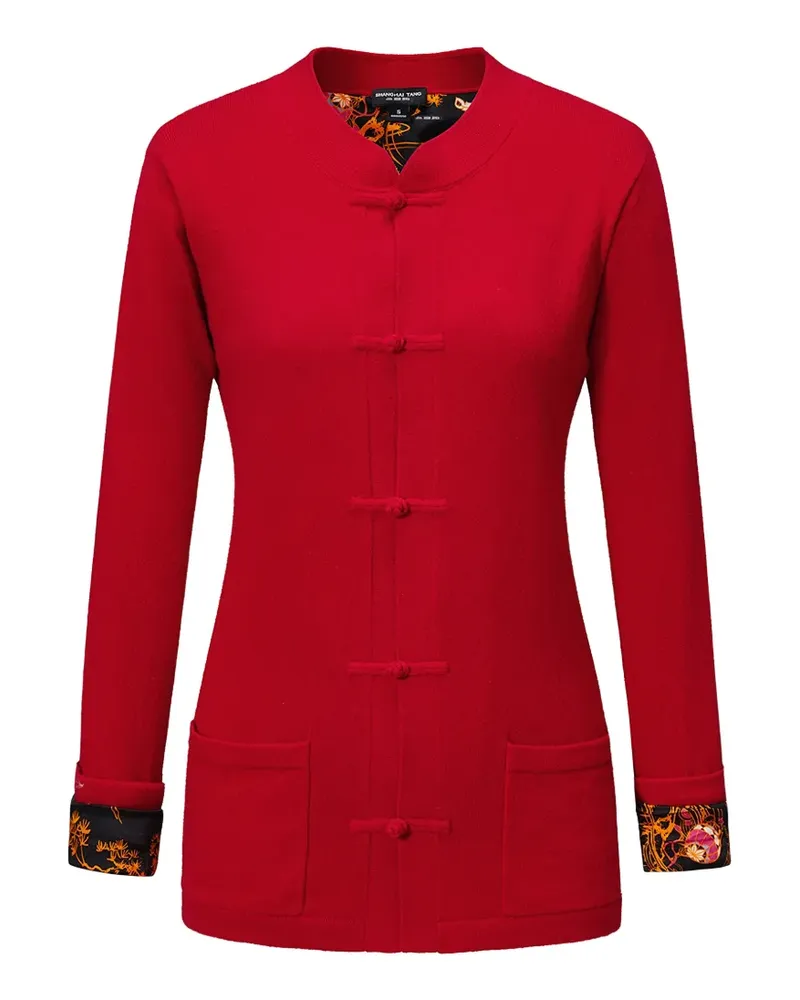 Shanghai Tang Tang-style frog-fastening cardigan - Rot Rot