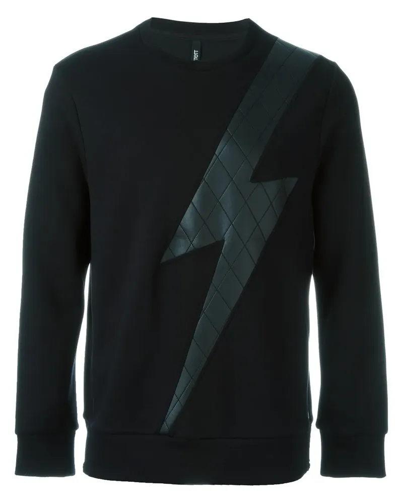 Neil Barrett Sweatshirt mit Blitz-Patch - Schwarz Schwarz
