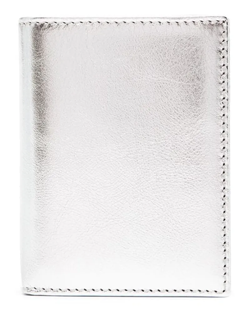 Comme des Garçons Kartenetui im Metallic-Look - Silber Silber