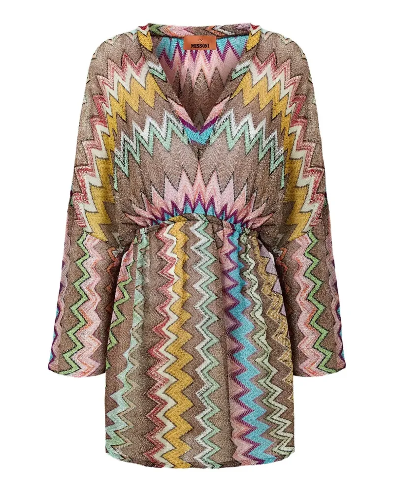 Missoni V-neck zig-zag beach cover-up - Nude Nude