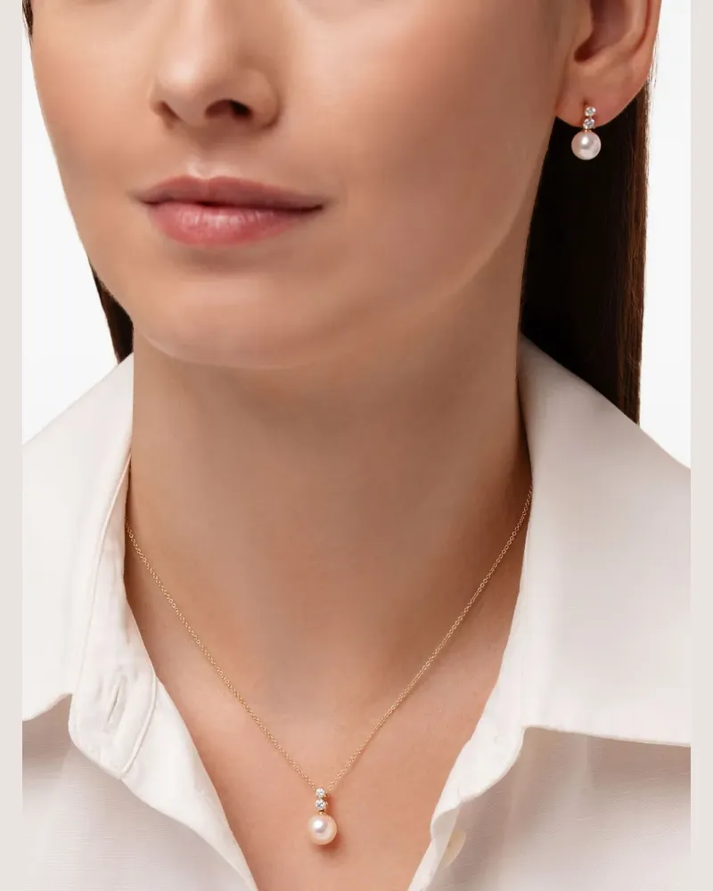 YOKO London 18K yellow gold akoya pearl and diamond earrings Gold