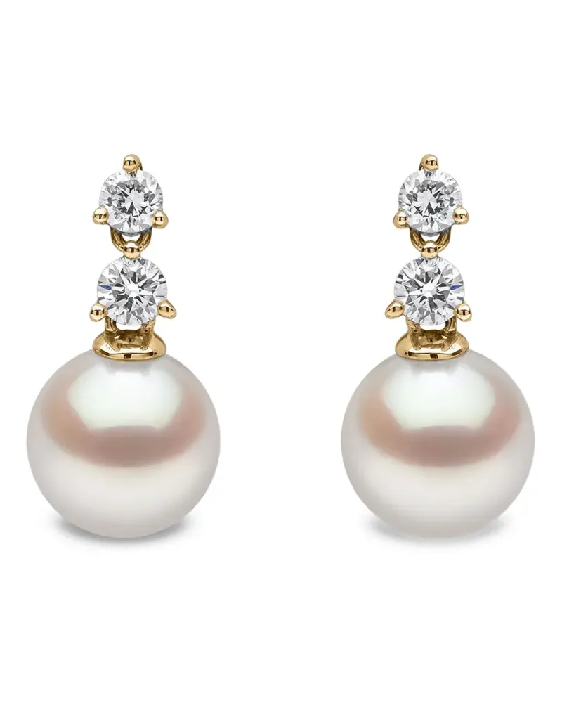 YOKO London 18K yellow gold akoya pearl and diamond earrings Gold