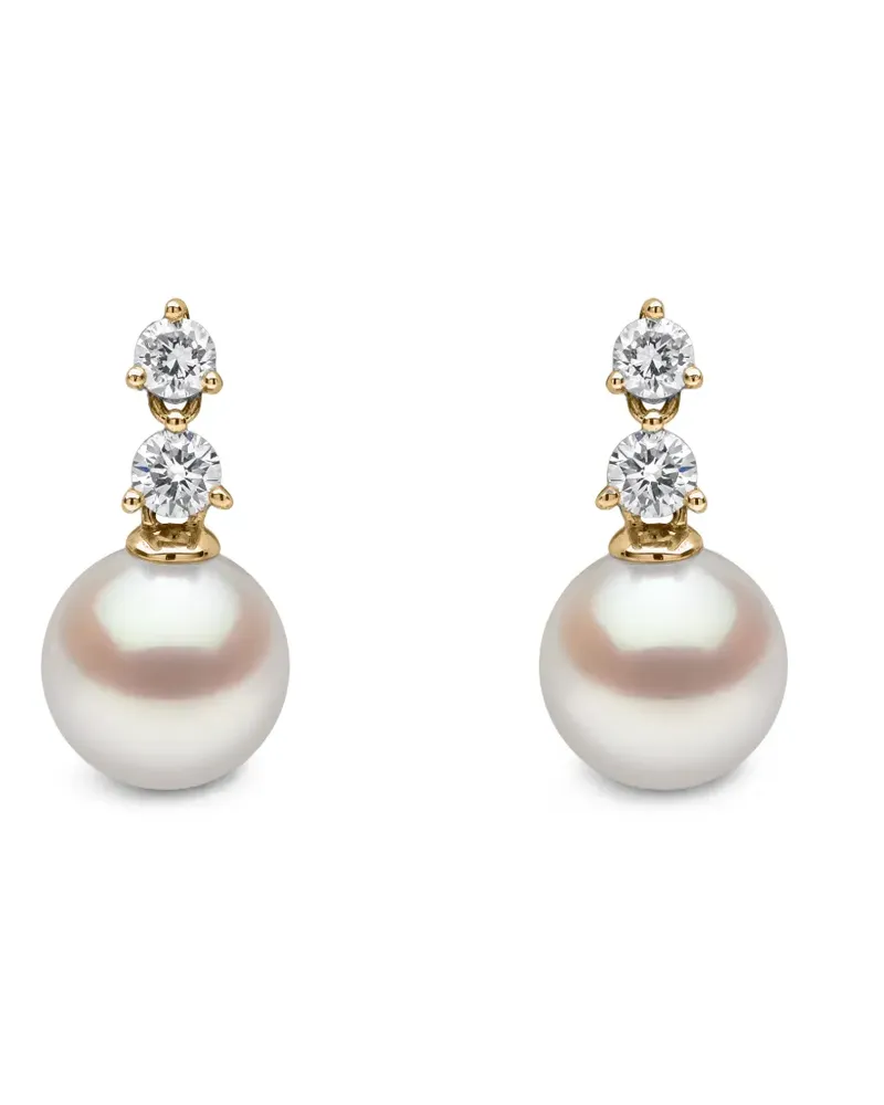 YOKO London 18kt Gelbgoldohrringe mit Akoya-Perlen und Diamanten Gold