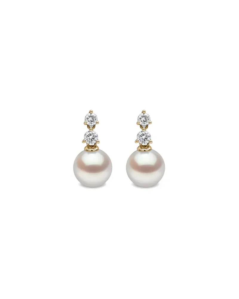 YOKO London 18kt Gelbgoldohrringe mit Akoya-Perlen und Diamanten Gold
