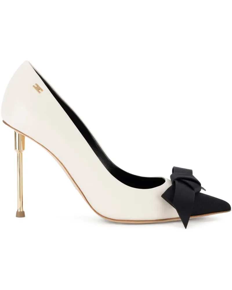 Elisabetta Franchi Spitze Pumps mit Schleifendetail - Weiß Weiß