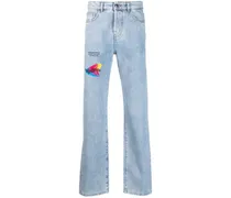 Straight-Leg-Jeans mit Logo-Patch