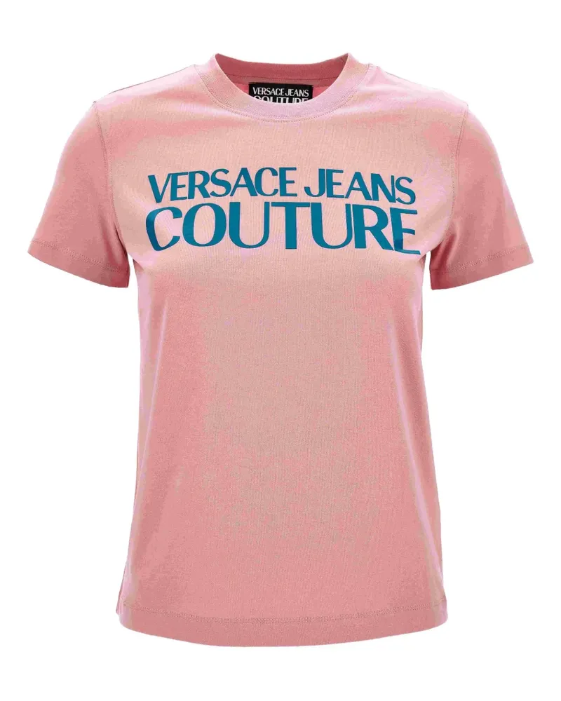 Versace Jeans T-Shirt mit Logo-Print - Rosa Rosa