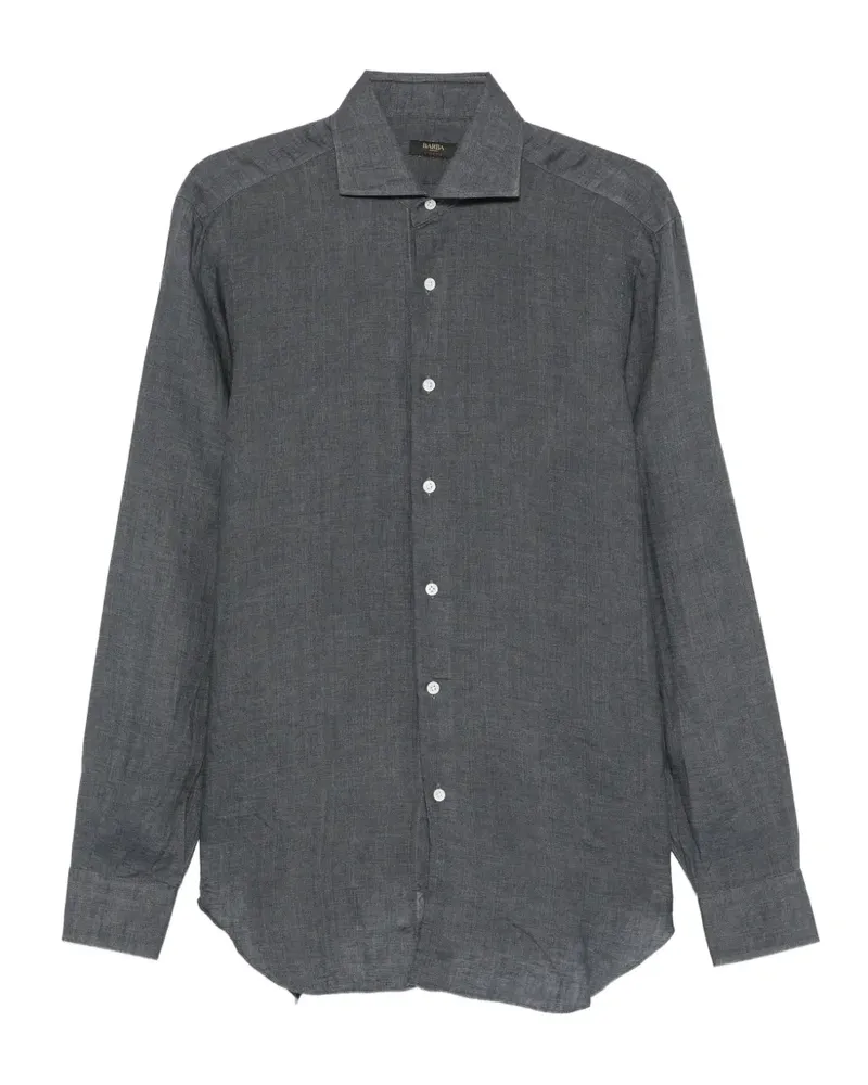 BARBA slub-texture long-sleeve shirt - Grau Grau