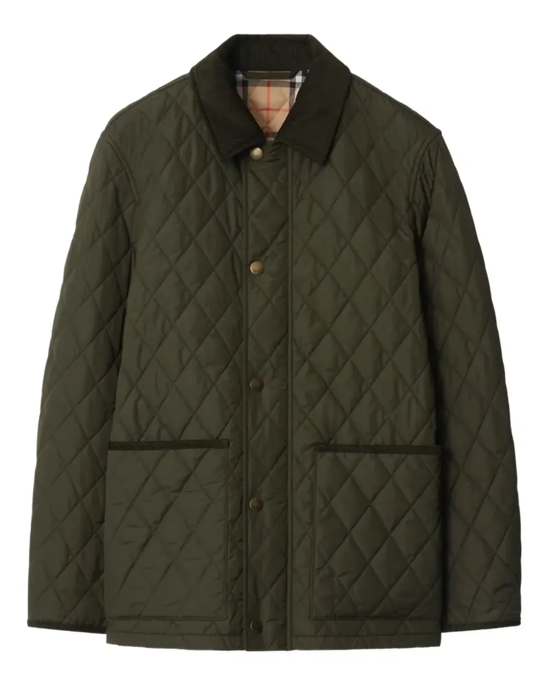 Burberry Gesteppte Jacke mit Cordkragen - Grün Grün