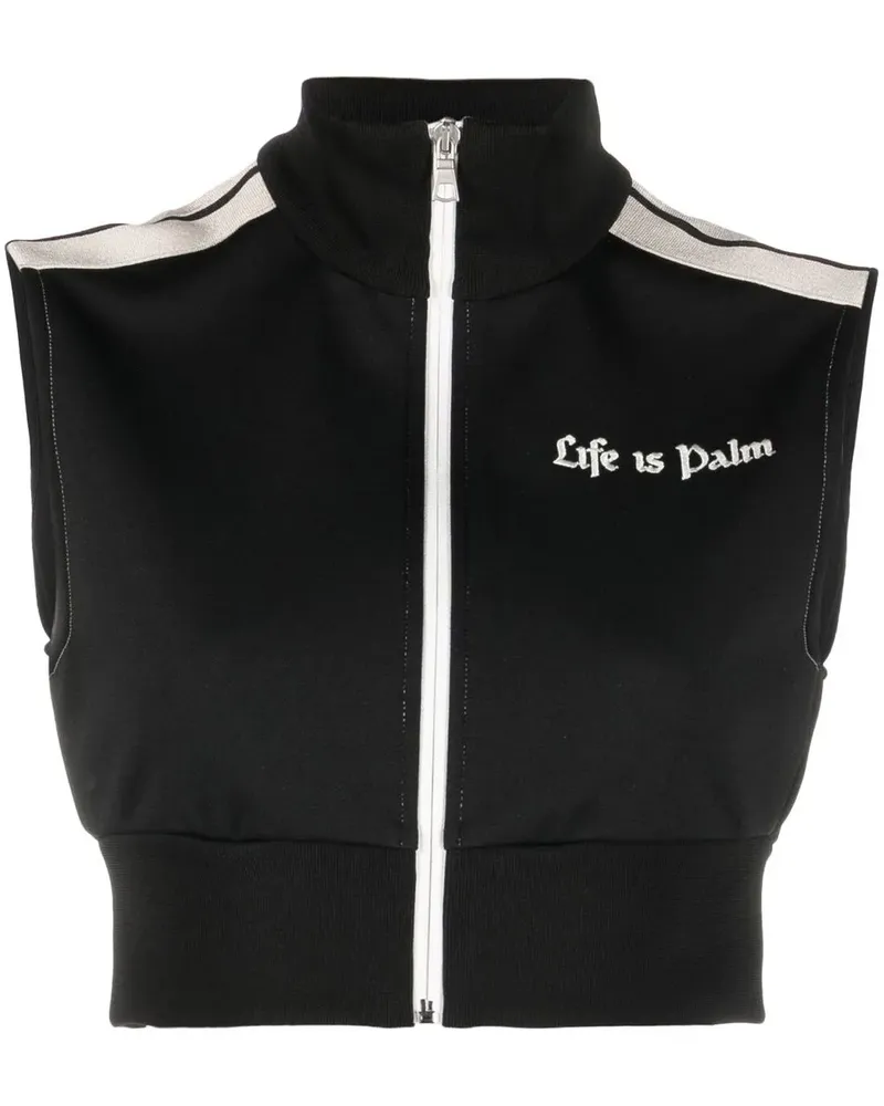 Palm Angels Gefütterte Cropped-Weste - Schwarz Schwarz