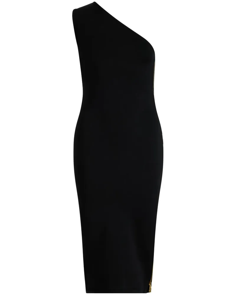 Patou Schmales One-Shoulder-Midikleid - Schwarz Schwarz