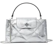 Mini Kira Tote Bag mit Rautensteppung - Silber