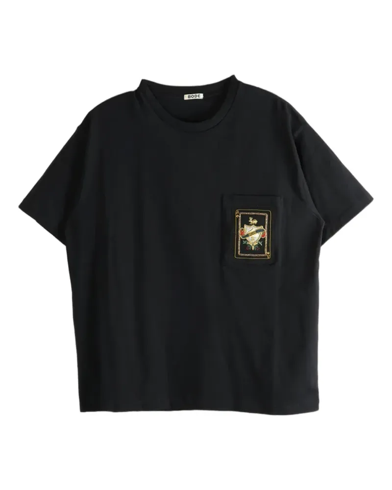 BODE Bullion Card Tee patch-detail pocket T-shirt - Schwarz Schwarz