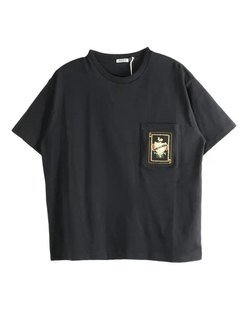BODE Bullion Card Tee patch-detail pocket T-shirt - Schwarz Schwarz