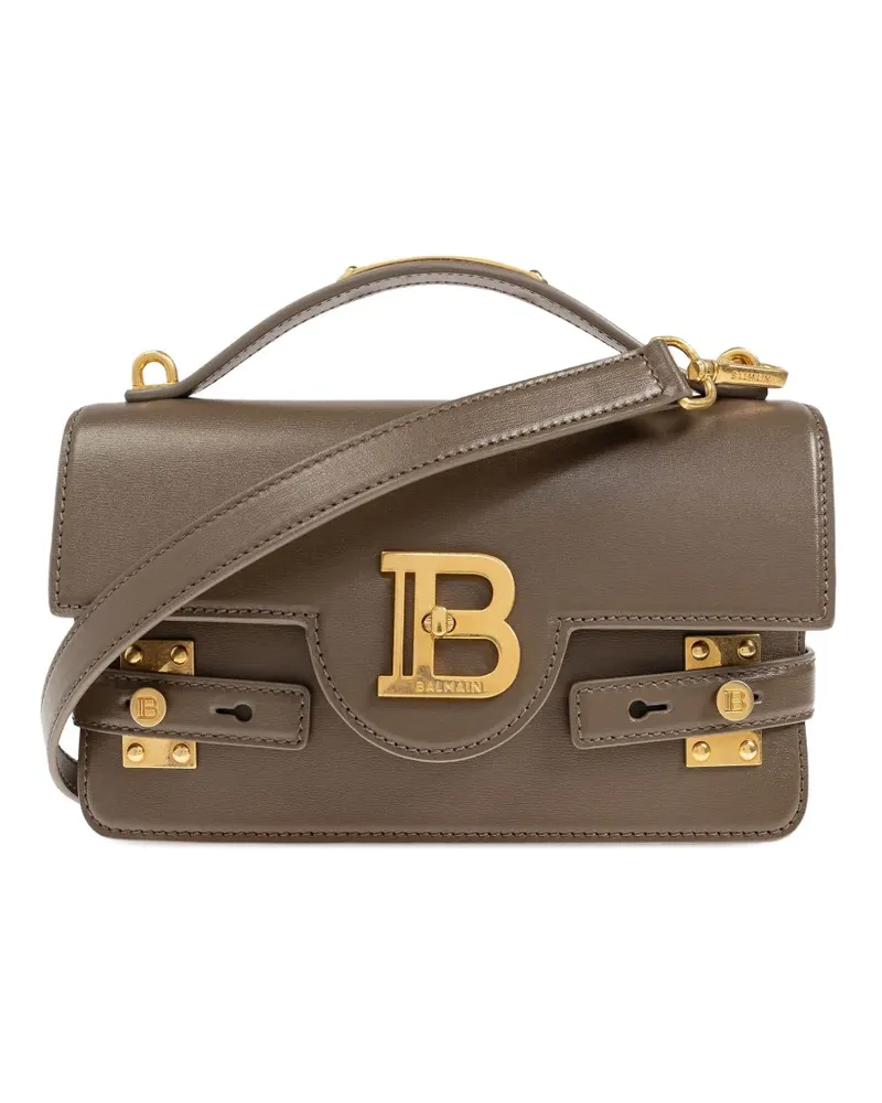Balmain Schultertasche mit Logo-Schild - Nude Nude